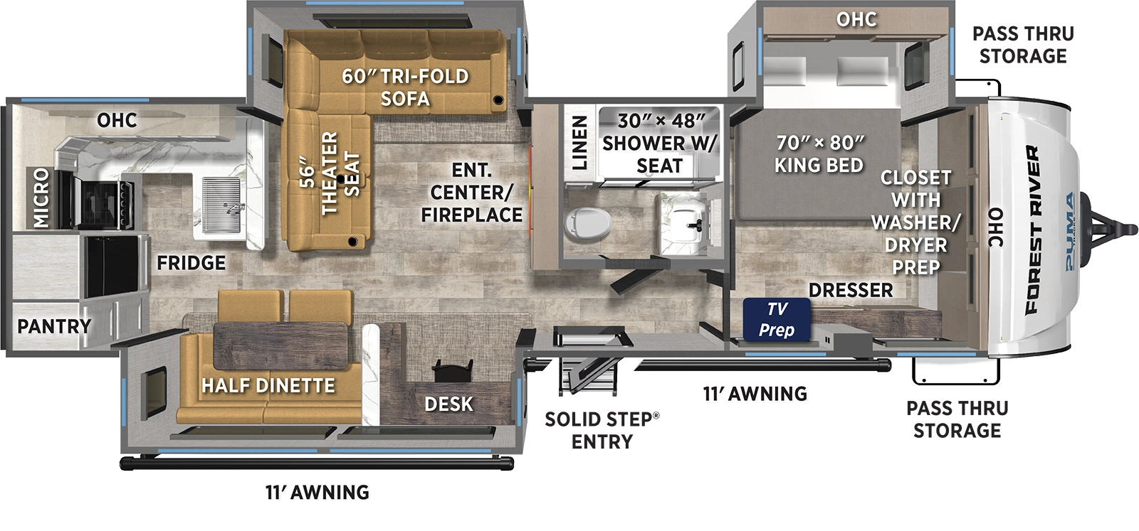 Puma Tracks 3070RKLS Floorplan